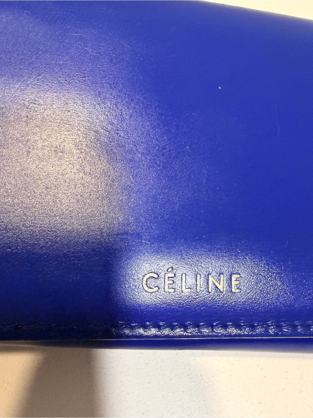Authentic Celine Royal Blue Leather Continental Flap Wallet